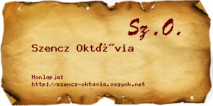 Szencz Oktávia névjegykártya